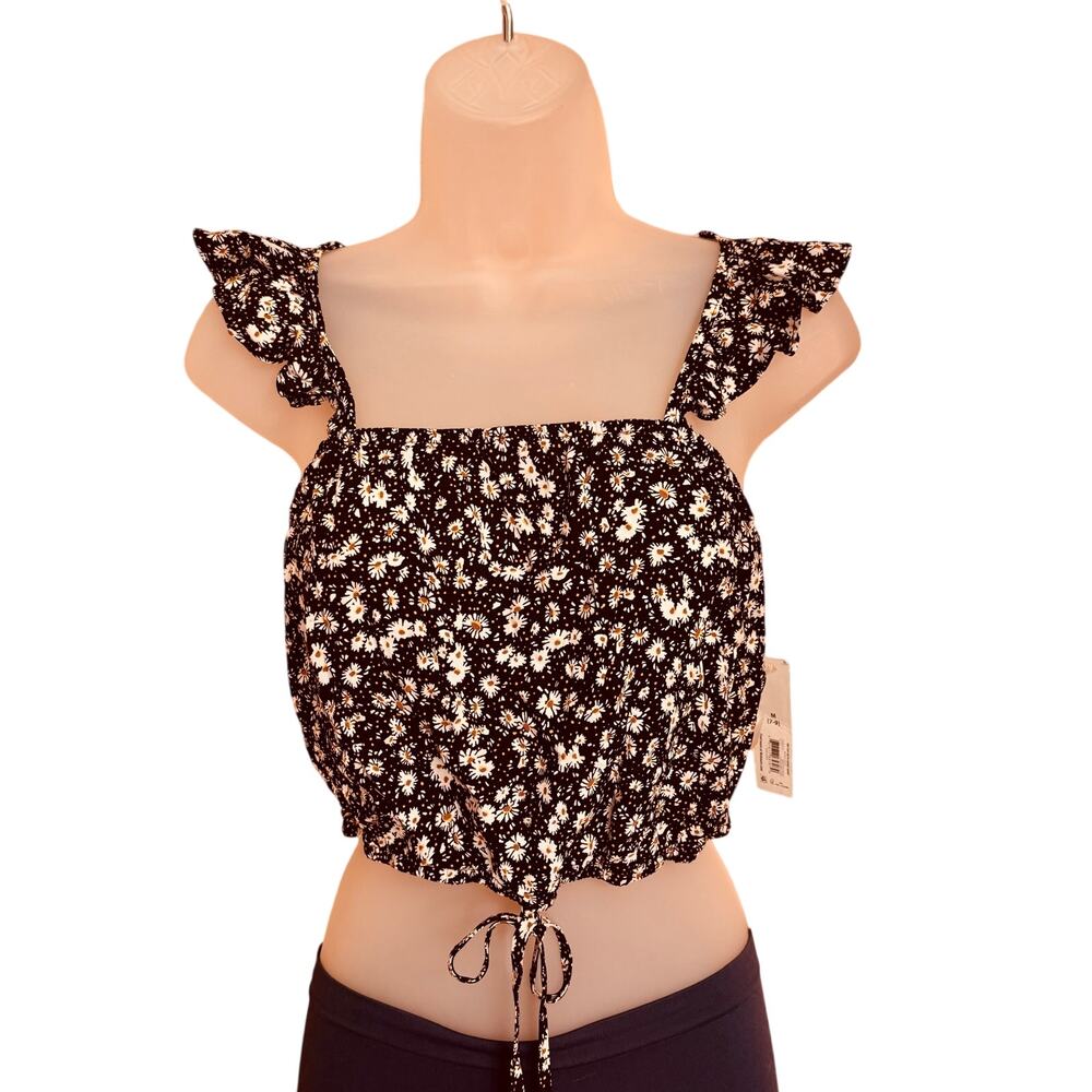 No Boundaries floral whimsical crop top sz M new with tags